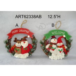 Wholesale 12.5"Dia Christmas Decoration Family Wreath-2asst