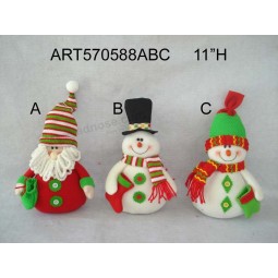 定制设计圣诞老人和雪人自我保姆圣诞装饰礼品-2asst.