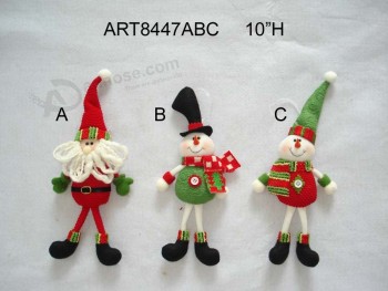 10"H Santa Snowman Ornament-2asst-Christmas Tree Ornaments Wholesale 