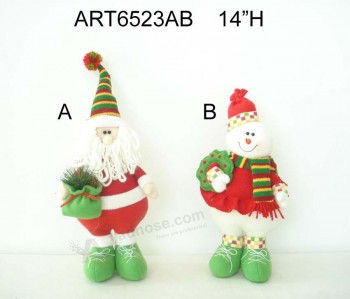 14"H Standing Floppy Santa Snowman-Christmas Decoration Toys Wholesale 