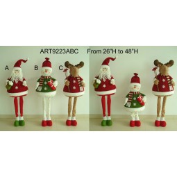 カスタムの立っているクリスマスサンタの雪だるまモザイク装飾人形、脚を伸ばす