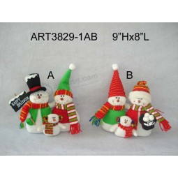 Custom 9"Hx8"L Snowman Family-2asst-Christmas Decoration