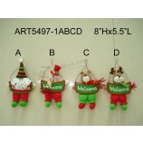 Wholesale 8"Hx5.5"L Christmas Ornament with Wood Sign-4asst-Christmas Decoration