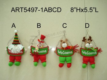 Wholesale 8"Hx5.5"L Christmas Ornament with Wood Sign-4asst-Christmas Decoration