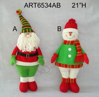 Custom 21"H Standing Santa Snowman Christmas Decoration