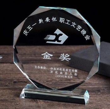 Venta caliente de trofeos de resina alta-Trofeo de cristal creativo del modelo del trofeo del premio de la taza de cristal del grado
