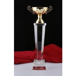 Alta-Trofeo de cristal creativo del modelo del trofeo del premio de la taza de cristal del grado