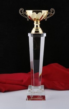 Hoog-Grade crystal cup prijs trofee model creatieve metalen trofee