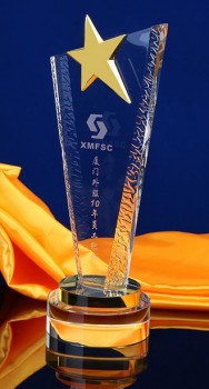 Trophée en cristal de haute qualité prix trophée modèle créatif trophée en métal