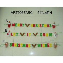 Wholesale 5"Hx54"L Santa Snowman Reindeer+Greeting Letter Garland-3asst-Christmas Decoration