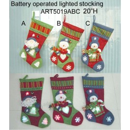 Wholesale Lighting up Santa & Snowman Photo Frame Stocking-3asst