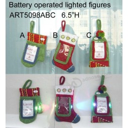 Wholesale Lighting up Christmas Decoration Gift Cardholder, 3asst.