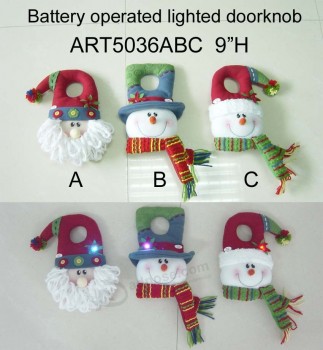 Groothandel verlichten kerstman & sneeuwpop kerst decoraiton deurknop-3asst