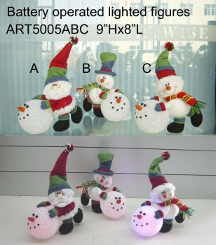 Babbo Natale e pupazzo di neve all'ingrosso che giocano palla di illuminazione, 3 asst-Luci di natale