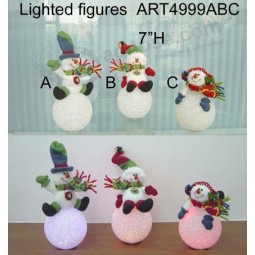 Wholesale Snowman Playing Christmas Lighting Ball, 3 Asst-Christmas LED