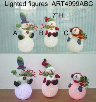 Pupazzo di neve all'ingrosso che gioca palla di illuminazione di Natale, 3 asst-Led di natale