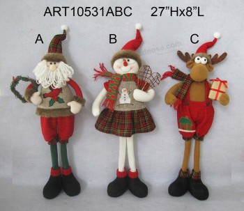 Atacado brinquedos de decoração de natal de rena de boneco de neve de santa