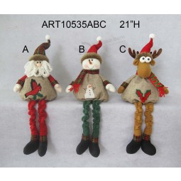 Wholesale Spring Legged Santa Snowman and Reindeer Christmas Decoration Self Sitter