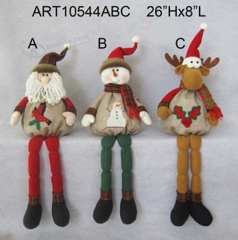 Juguete al por mayor de la decoración de la Navidad del reno del sitter del reno del muñeco de nieve de santa