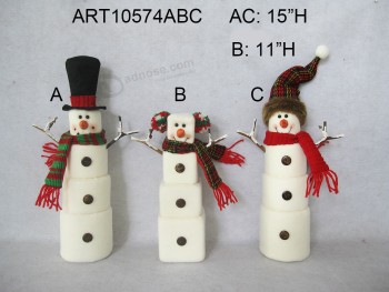 Al por mayor decoración de navidad regalo muñeco de nieve melcocha, 3assorted