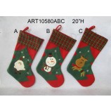 En gros Santa Snowman renne décoration de Noël bas avec poignets tressés