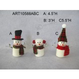Groothandel vrolijk kerstboom decoratie ornamenten marshmallow sneeuwpop