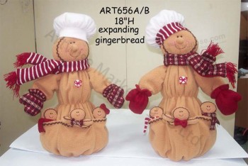 Wholesale Expanding Gingerbread Parents with Babies, 2 Asst-Christmas Decoration