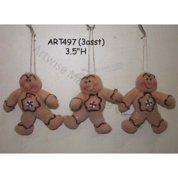 Wholesale Fleece Ginger Holiday Decoration Gift -3asst.