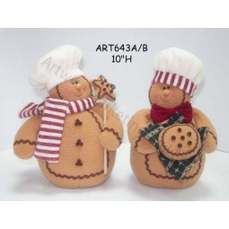 Wholesale Fleece Gingerbread Fellows with Cookies, 2 Asst-Christmas Decoration