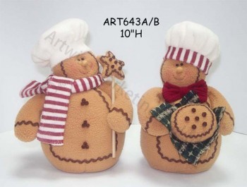 Borsette di gingerbread in vello all'ingrosso con biscotti, 2 asst-Decorazione natalizia