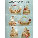 Groothandel chrsitmas home decoration gingerbread basket-2asst