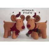 Wholesale Fleece Standing Moose Christmas Decoration Gift Craft-2asst.
