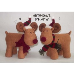 Atacado de lã de pé moose decoração de natal ofício-2asst.