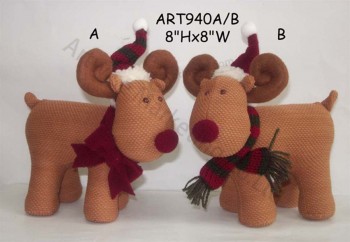 Atacado de lã de pé moose decoração de natal ofício-2asst.