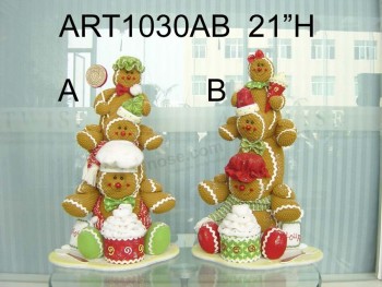 Wholesale Stacking up Cookie & Icecream Gingerbread, 2 Asst-Christmas Decoration