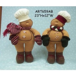 Wholesale Standing Gingerbread Couple, 2 Asst-Christmas Decoration