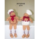 Groothandel button legged gingerbread couple, 2 asst-Kerstdecoratie