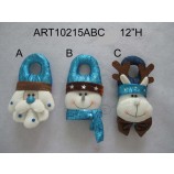 도매 산타, 눈사람, 사슴 christmasdecoration doorknob 3 asst