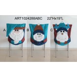 Groothandel santa, sneeuwman en eland stoelbekleding decoratie cadeau, 3 asst