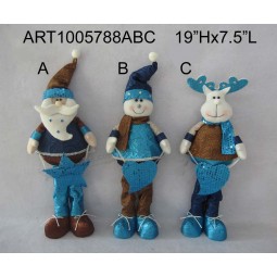 Wholesale Standing Santa Snowman and Moose Christmas Decoration Gift-3asst