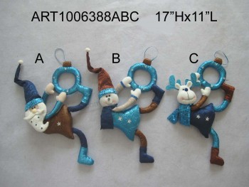 Wholesale Santa, Snowman and Moose Christmas Decoration Doorknob, 3 Asst