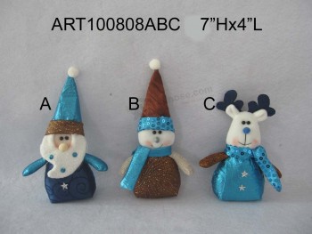 Wholesale Santa, Snowman and Moose Christmas Tree Ornament, 3 Asst