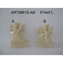 Atacado de natal decoração sage crochet angel -2asst