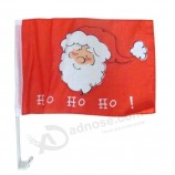 卸売カスタマイズされた高品質のポリエステルクリスマスカーの旗クリスマスの装飾