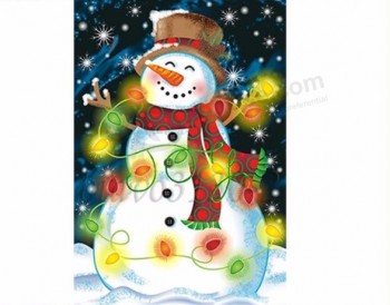 幸せな雪だるまクリスマスホームフラグ庭フラグ (M-Nf06f11027) クリスマスの装飾