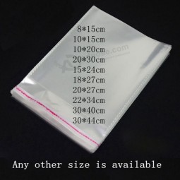 Bolsa de plástico personalizada opp en tira adhesiva para paquete de alimentos