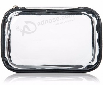 Wholesale custom transparent waterproof printed promotion plastic zipper clear pvc cosmetic bag handbags with your logo