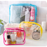 Wholesale Different size cheap pvc clear makeup bag, travel clear cosmetic pvc bags travel bag/handbags