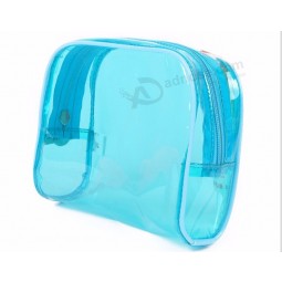 Wholesale latest Fashion Beautiful Transparent Clear PVC Cosmetic Bag travel bag/handbags With Zipper Closure