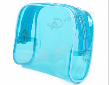 Wholesale latest Fashion Beautiful Transparent Clear PVC Cosmetic Bag travel bag/handbags With Zipper Closure